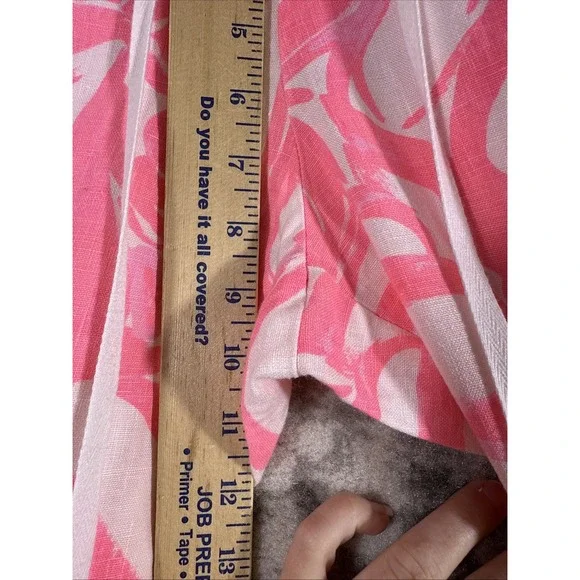 Lilly Pulitzer The Beach Pant Womens Size Small Pink Colorful Hippie Linen - Picture 6 of 16